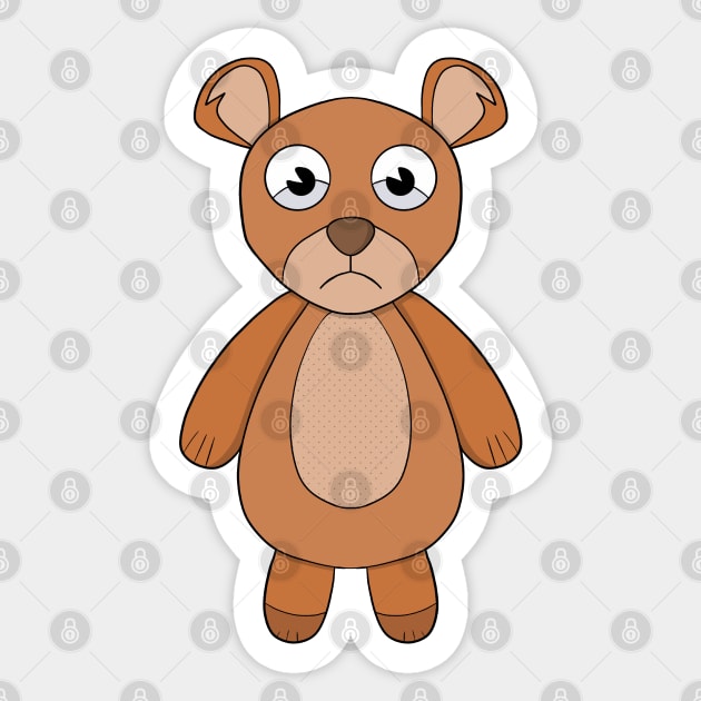 Teddy bear with scared look Sticker by DiegoCarvalho